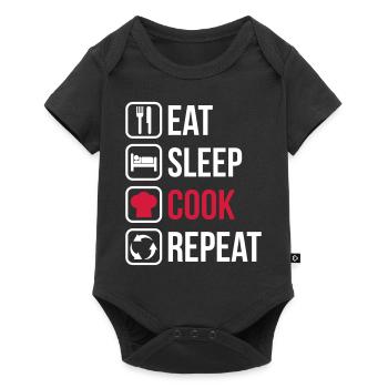 Eat Sleep Cook Repeat - Baby Premium short-sleeve bodysuit - black - Front