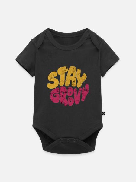 Stay Groovy - Baby Premium Kurzarmbody - Schwarz