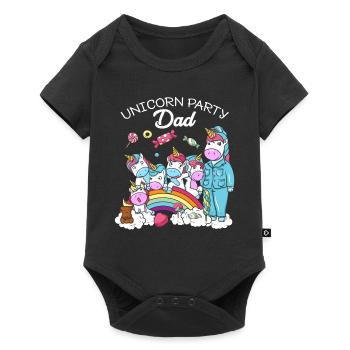 Cadeau d'anniversaire Licorne fête Père papa papa - Body à manches courtes Premium Bébé - noir - Devant
