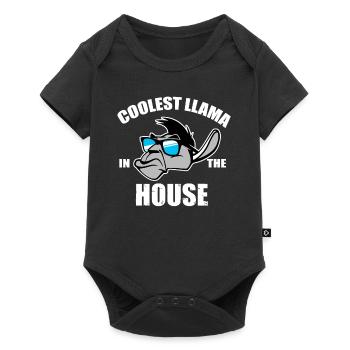 Lama Tiere Tier Cool Kind Comic Geschenk - Baby Premium Kurzarmbody - Schwarz - Vorne