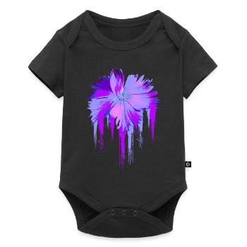 Fleur pourpre - Body à manches courtes Premium Bébé - noir - Devant