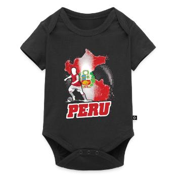 Football Football Drapeau du Pérou - Body à manches courtes Premium Bébé - noir - Devant