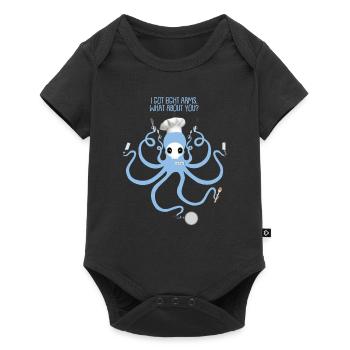 Pieuvre cadeau sort chef chef poêle fourche - Body à manches courtes Premium Bébé - noir - Devant