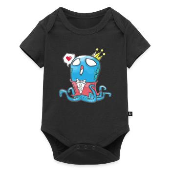 cadeau garçon fils poulpe poulpe enfant - Body à manches courtes Premium Bébé - noir - Devant