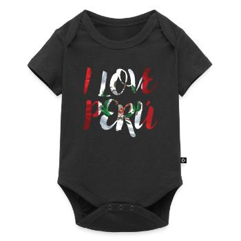 Pérou sort I love cadeau cadeau couleur nationale drapeau - Body à manches courtes Premium Bébé - noir - Devant