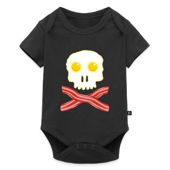 Bacon et oeufs Skull Skull - Oeufs de bacon - Body à manches courtes Premium Bébé - noir - Devant