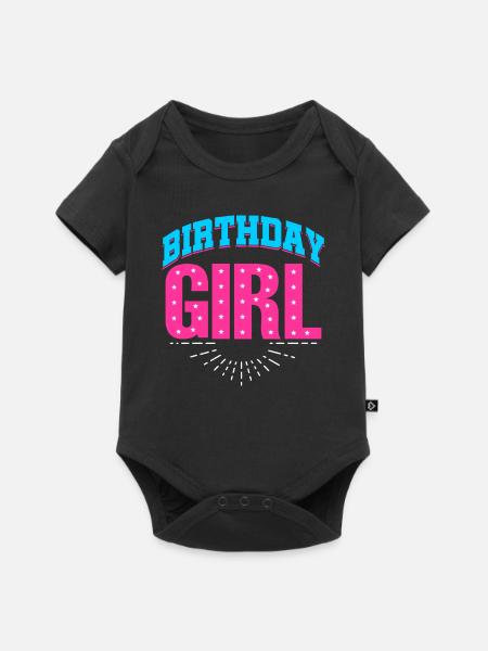 BIRTHDAY GIRL - Baby Premium Kurzarmbody - Schwarz