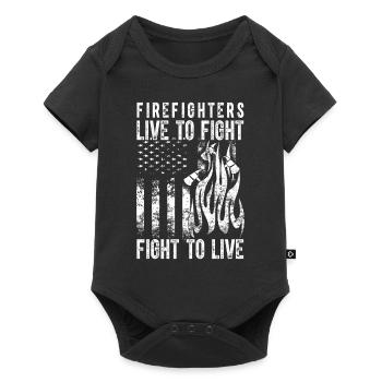 Fighting firefighter firefighter firefighter woman - Baby Premium short-sleeve bodysuit - black - Front