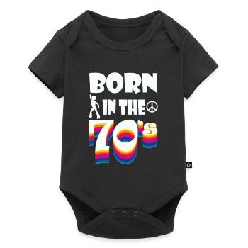 Idée de cadeau de chemise d'anniversaire de paix des années 70 de hippie - Body à manches courtes Premium Bébé - noir - Devant