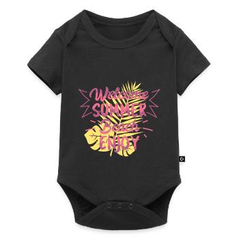 Chemise Cadeau Bienvenue Plage D'été - Body à manches courtes Premium Bébé - noir - Devant