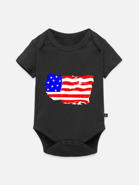 USA - Baby Premium Kurzarmbody - Schwarz