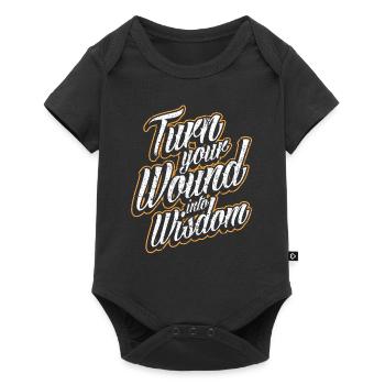 Weisheit Alter Intelligenz Glück Ruhe Zufriedenhei - Baby Premium Kurzarmbody - Schwarz - Vorne