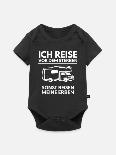 Campen Camping WoMo Wohnmobil Erben Reise Geschenk - Baby Premium Kurzarmbody - Schwarz