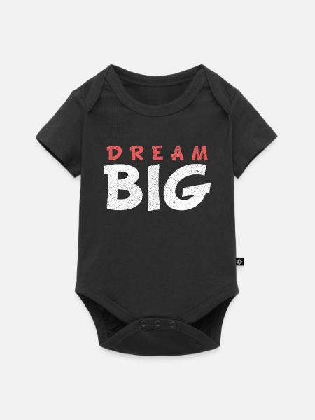 DREAM BIG - Baby Premium Kurzarmbody - Schwarz
