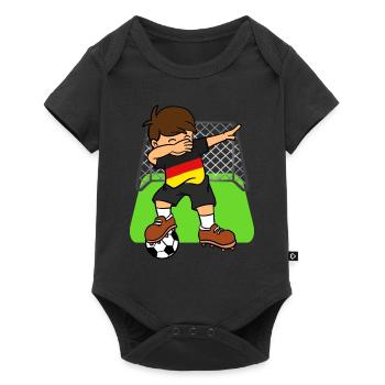 Deutschland Fußball Dabbing Kid deutschen Fußball - Baby Premium Kurzarmbody - Schwarz - Vorne