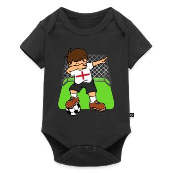 Angleterre Soccer Ball Dabbing Enfant British Football - Body à manches courtes Premium Bébé - noir - Devant