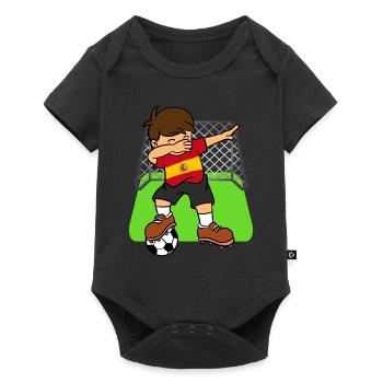Spanien Fußball Dabbing Kid Spanier Fußball - Baby Premium Kurzarmbody - Schwarz - Vorne