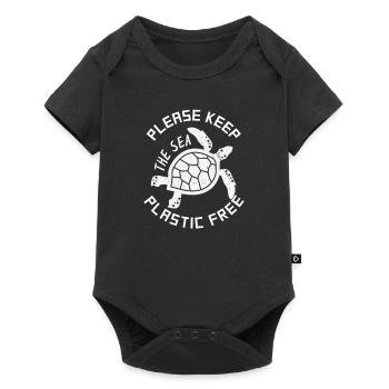 Tortues-cadeaux de t-shirt écologiste - Body à manches courtes Premium Bébé - noir - Devant