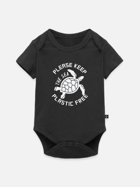 Umweltschützer T-Shirt Geschenk Schildkröten - Baby Premium Kurzarmbody - Schwarz
