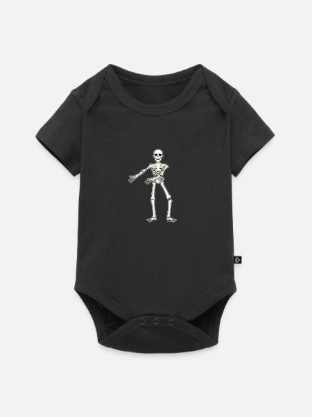 Floss Dance Move Skelett - Baby Premium Kurzarmbody - Schwarz