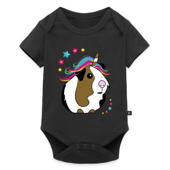 Cochon d'Inde Licorne - Body à manches courtes Premium Bébé - noir - Devant