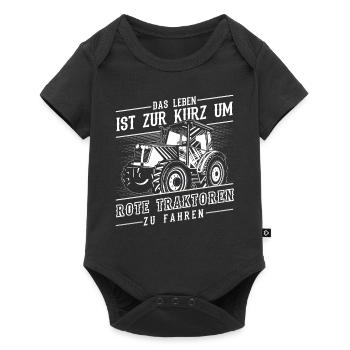 Traktor Shirt · Landwirtschaft · Rote Traktoren - Baby Premium Kurzarmbody - Schwarz - Vorne