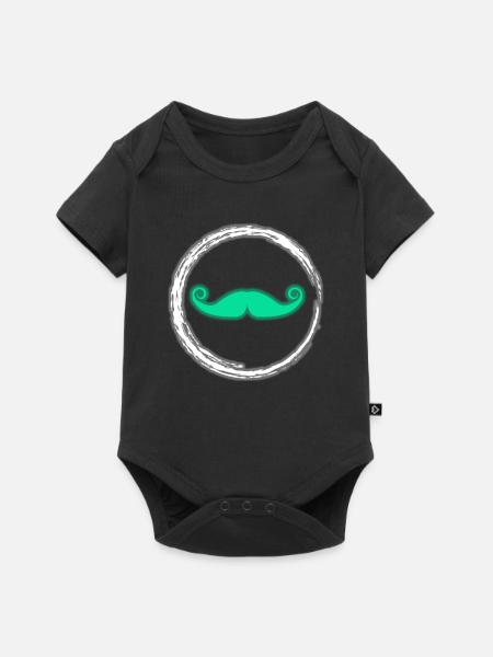 Glühen-Schnurrbart-Neon-Party-glühender Effekt Retro - Baby Premium Kurzarmbody - Schwarz
