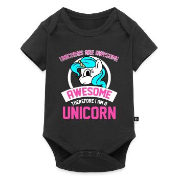 Les licornes sont géniales Je suis génial Je suis licorne - Body à manches courtes Premium Bébé - noir - Devant