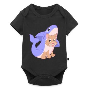 Cute cat in shark costume shirt gift cats - Baby Premium short-sleeve bodysuit - black - Front