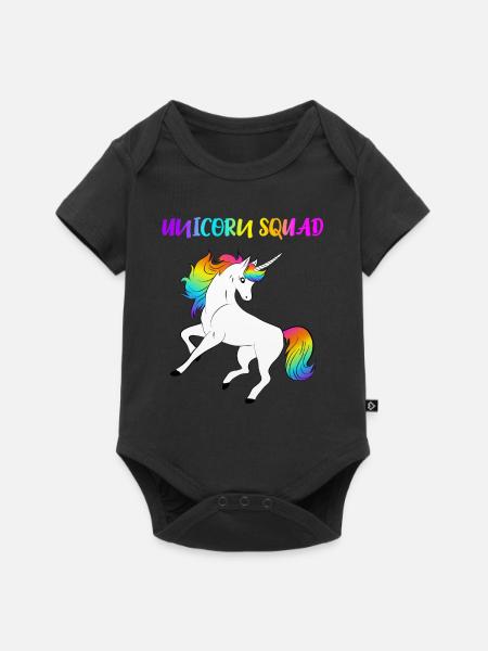 Unicorn Squad - Baby Premium Kurzarmbody - Schwarz