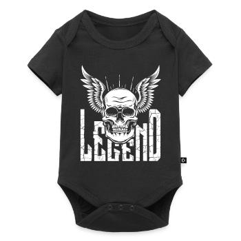 Rock Biker Skull Wing Skull Skull - Baby Premium short-sleeve bodysuit - black - Front