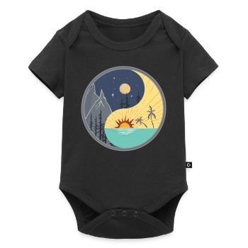 Yin Yang / jour et nuit - Body à manches courtes Premium Bébé - noir - Devant