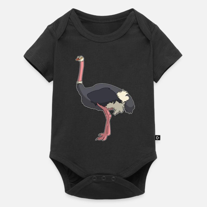 Nandu Strauß emu vogel comic Geschenkidee - Baby Premium Kurzarmbody - Schwarz