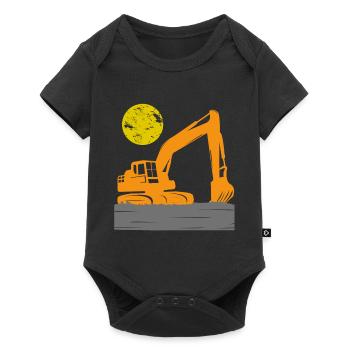 Bagger Bauarbeiter Baustelle Baggern Kinder - Baby Premium Kurzarmbody - Schwarz - Vorne