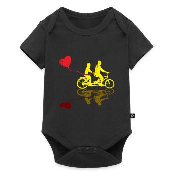Cadeau de mariage cadeau vélo Tandem - Body à manches courtes Premium Bébé - noir - Devant