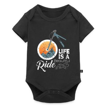 Life is a beautiful ride mountain bike gift - Baby Premium short-sleeve bodysuit - black - Front