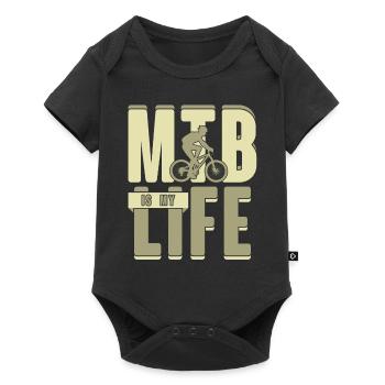 Mountain bike is my life gift wheel - Baby Premium short-sleeve bodysuit - black - Front