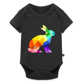 Cadeau de lapin Polygone - Body à manches courtes Premium Bébé - noir - Devant