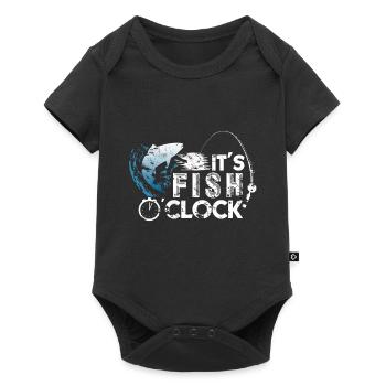 Cadeau de pêche au poisson - Body à manches courtes Premium Bébé - noir - Devant