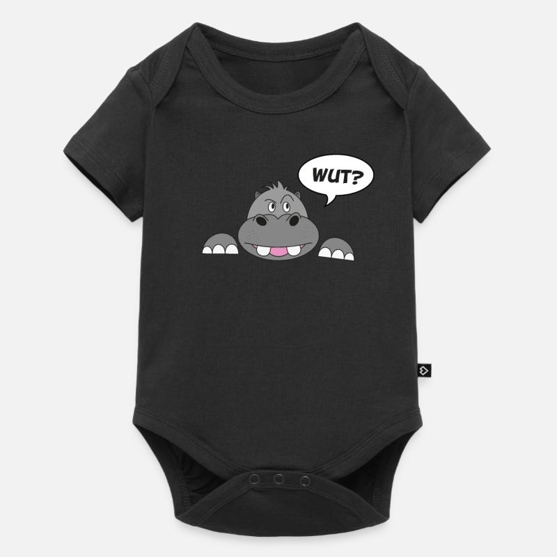 Grossesse Hippo Hippo Hippopotame Cadeau - Body à manches courtes Premium Bébé - noir
