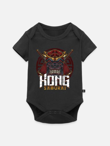 Samurai Kong Gorilla - Baby Premium Kurzarmbody - Schwarz