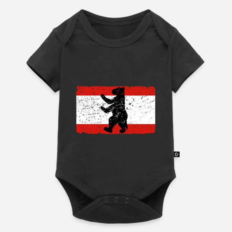 Ours de Berlin avec le drapeau de Berlin - Body à manches courtes Premium Bébé - noir