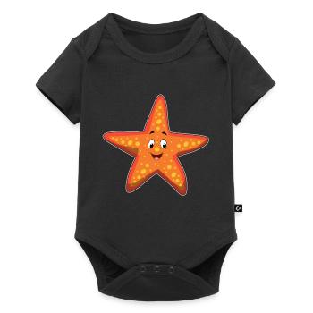 Seestern Kawaii Meer Kindershirt süss Geschenkidee - Baby Premium Kurzarmbody - Schwarz - Vorne