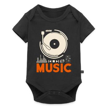 Musique Music Record Lecteur DJ cadeau - Body à manches courtes Premium Bébé - noir - Devant