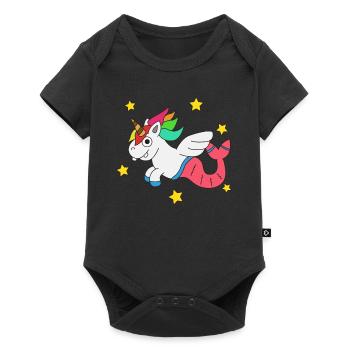 Conception mignonne et drôle de tshirt de licorne et de sirène - Body à manches courtes Premium Bébé - noir - Devant