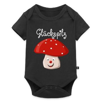Glückspilz - Baby Premium Kurzarmbody - Schwarz - Vorne