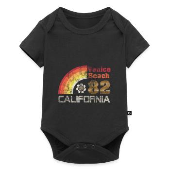 Venice Beach Flower Power Surfer Shirt - Gift - Baby Premium short-sleeve bodysuit - black - Front