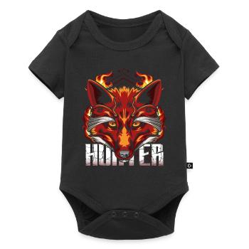 Chasseur cool Fox Wilderness - Body à manches courtes Premium Bébé - noir - Devant
