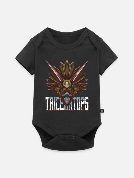 Triceratops - Baby Premium Kurzarmbody - Schwarz