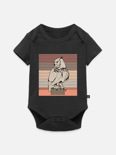 Uhu - Baby Premium Kurzarmbody - Schwarz